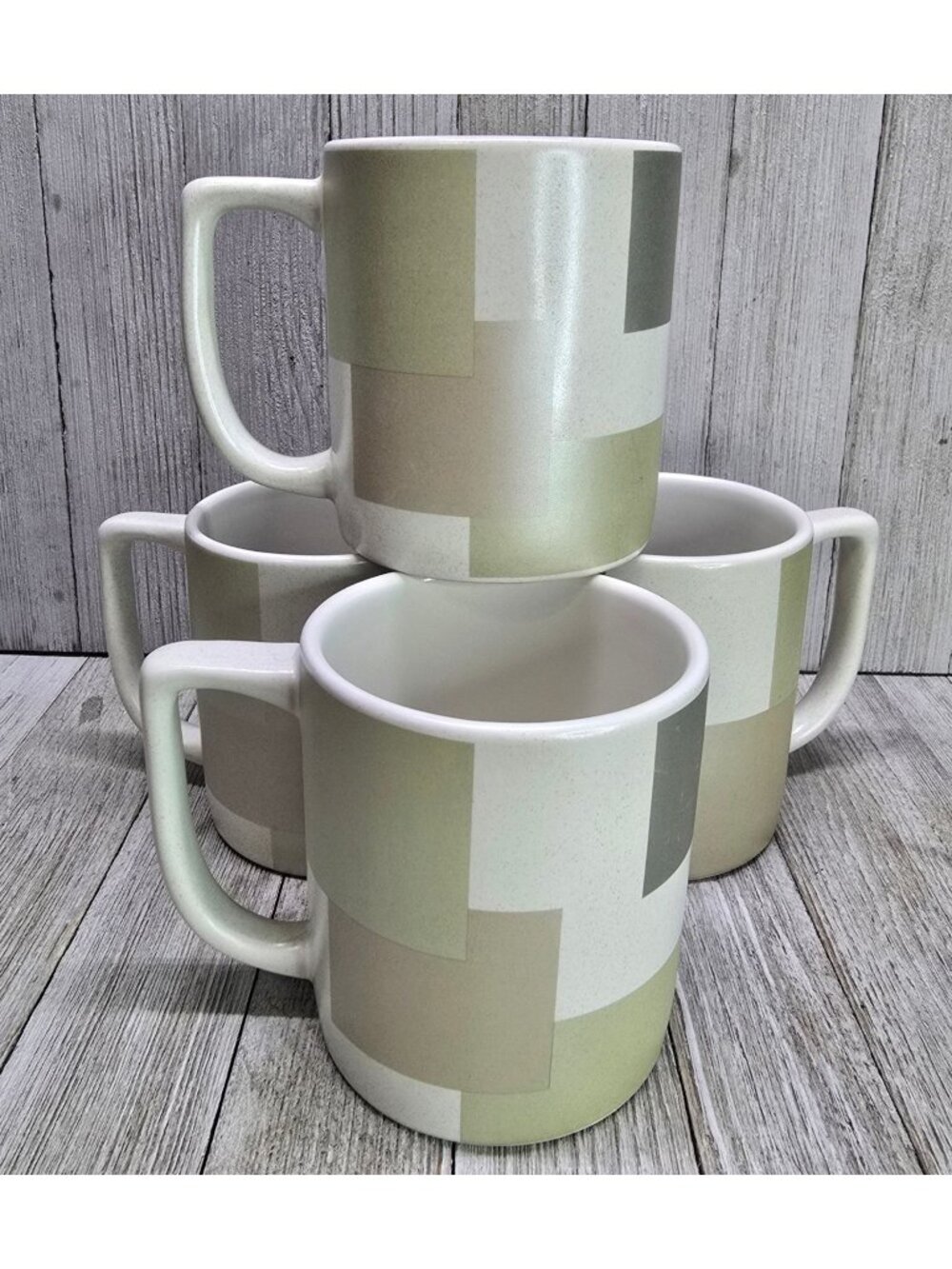 Vtg Mikasa Interlude Casual Classics Coffee Mugs Cups JK401 Set of 4 Retired 4"T